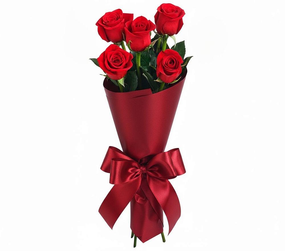 Букет 5 Красных роз Эдлесс Лав в Малеевке