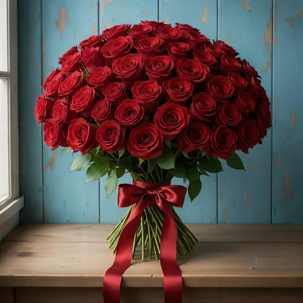 Букет Красные розы Блэк Меджик в Малеевке