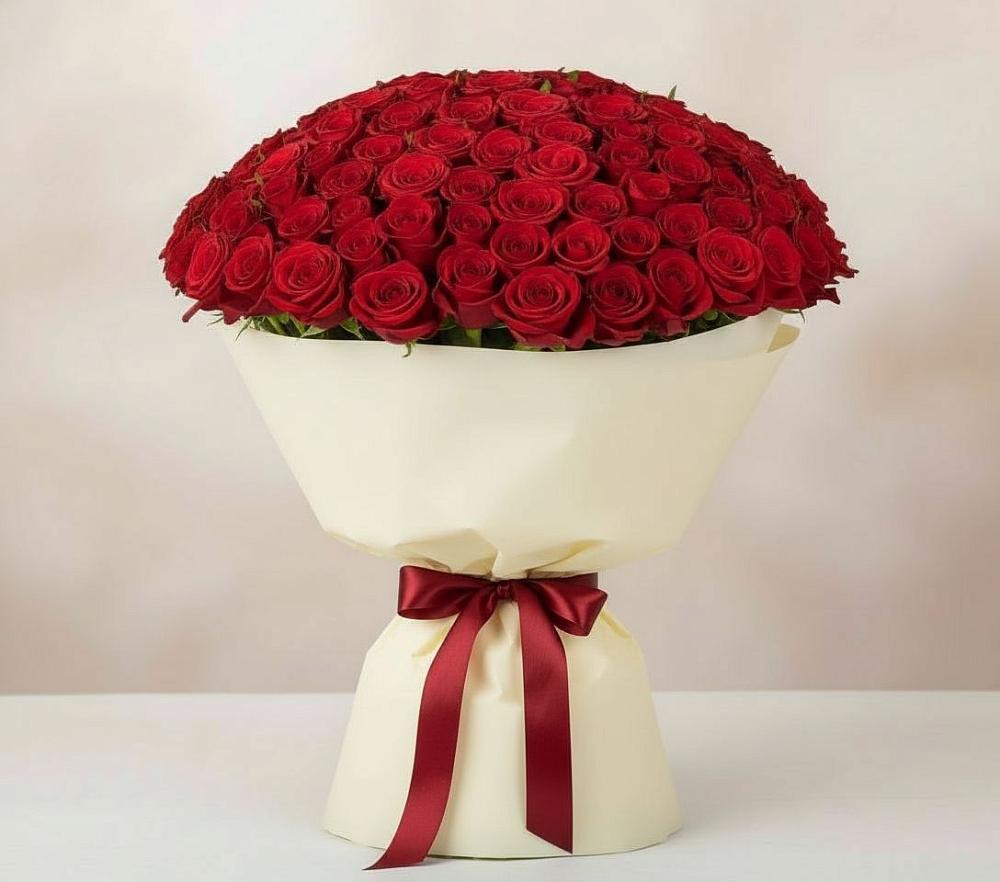 Букет 101 Красная роза Милано в Малеевке