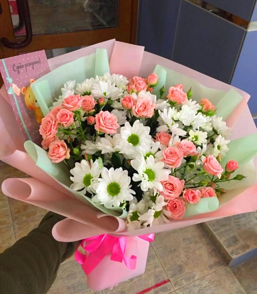 Букет цветов из: Розы и Хризантемы в Малеевке