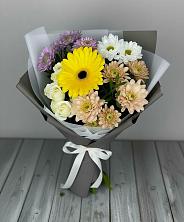 Букет цветов из:  Розы, Герберы и Хризантемы в Малеевке