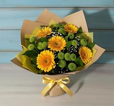 Букет цветов из:  Герберы и Хризантемы в Малеевке