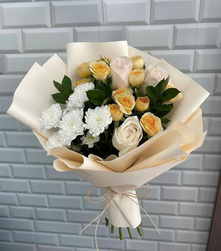 Букет цветов из: Розы и Хризантемы в Малеевке