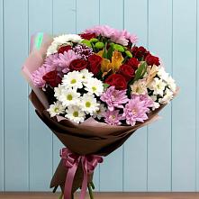 Букет цветов из:  Розы, Хризантемы и Альстромерии в Малеевке
