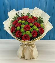 Букет цветов из:  Розы и Хризантемы в Малеевке