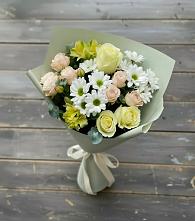 Букет цветов из:  Альстромерии, Розы и Хризантемы в Малеевке