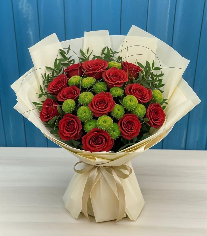 Букет цветов из: Розы и Хризантемы в Малеевке